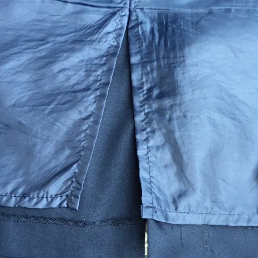Navy Blue lined Pencil Skirt - Picture 6 of 7